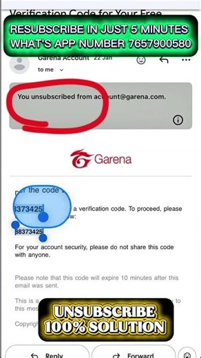 How To Recover Free Fire I'd | unsubscribe Garena Gmail | Free Fire Recovery Email Otp problem 12345