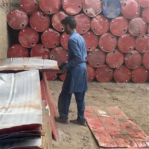 7.5M views · 76K reactions | Incredible Steel Oil Drum Recycling Process of Making of Steel Pipe From Metal Oil Drum Factory #OilDrum #Recycling #steelwork #Metalsheet #Pipe | S F Skills | Facebook