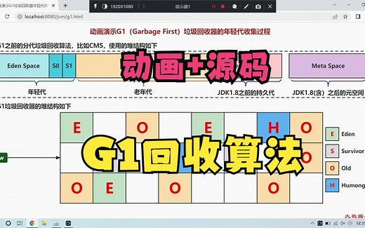 14 动画 源码：演示G1垃圾回收算法的内存布局