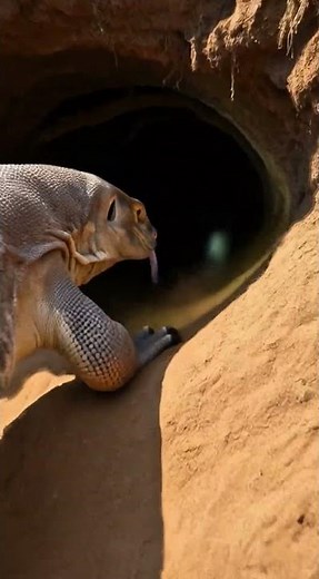 Monitor Lizard POV | Micro Camera Exploring a Hidden Underground Hole (4K Real Wildlife)
