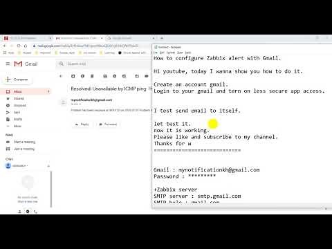 How to configure Zabbix alert with Gmail