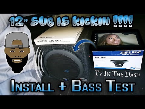 12" Alpine SUB Is BOOMIN 🔊❗ | In-Dash TV 📺 | Install + Bass Test | S-W12D4 | MRV-M500 | KTE-12G.2