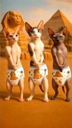 Egyptian Dancing Cats 😂🐱#shorts