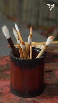 Royal Brush Made of Bamboo and Hair 🖌️ Handmade Brush Making #Shorts