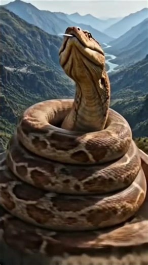 Giant Snake Overlooking the Mountains! 🐍⛰️Massive Python Sitting High Above the Valley