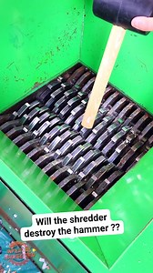 1.4M views · 4.3K reactions | Will the shredder destroy the hammer ?? #oddlysatisfying #satisfying #shreddingmachine #experiment #asmr #shreddermachine | Infernal Shredder | Facebook