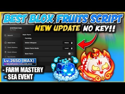 BEST Blox Fruits Script NO KEY (2026) 🔥 Auto Mastery, Sea Events, Race V4 | Mobile & PC