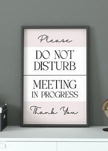 Do Not Disturb Printable Sign – Printable Poster for Home or Office – Meeting in Progress - Etsy
