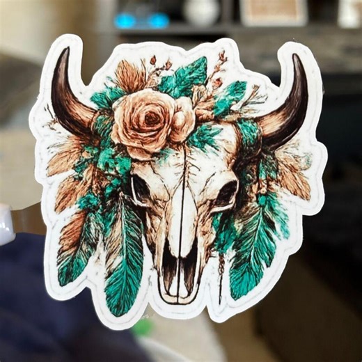 Cow Skull Sticker 2 - Etsy