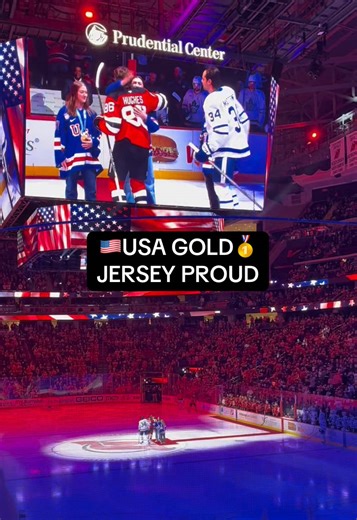 The @New Jersey Devils welcomed @Team USA Women’s Hockey Gold Medalists Megan Keller, Aerin Frankel, and Haley Winn to tonight’s game at the @Prudential Center 🇺🇸⭐️🏒 The ladies dropped the puck for the Devils matchup against the @Toronto Maple Leafs #njdotcom #njdevils #newjerseydevils #nhl #nj