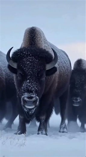 "Wolves close in — but the bison fights like a tank 😳🐃"