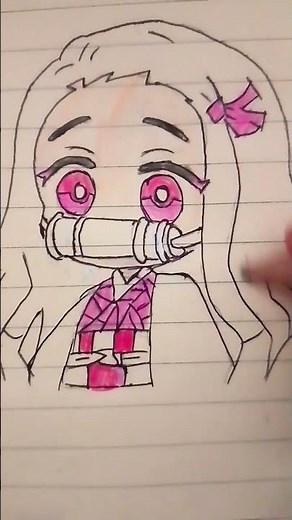 تلوين نيزكو من انمي قاتل الشياطين ✨