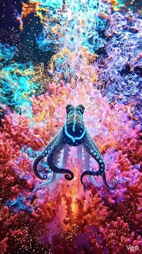 Blue‑Ringed Octopus Triggered a Color EXPLOSION Underwater! #viral #trending #subscribe#fyp #shorts