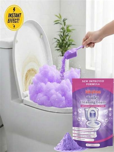 Powerful Toilet Deep Cleaning Powder, Magic Foam Stain Remover For Lime & Rust, Instant Urine Stain Removal Tool, Household Bathroom Descaler & Deodorizing Fresh Scent, Effortless Just Pour & Rinse Formula, Gentle On Surfaces, Sparkle Shine Effect, Essential Daily Cleaning Hack For Home | SHEIN