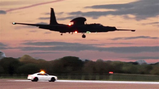 U-2S Dragon Lady Sunset Landing at RAF Fairford