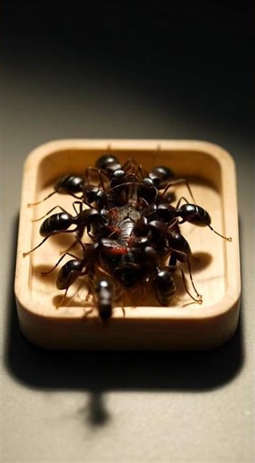 Ants Eating a Beetle in Seconds