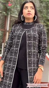1K views · 27 reactions | Make your Confidence level High!! Black Coloured Woolen Long Outer With Short Inner And Plazo Set For Women From Aamayra Fashion House SKU: 378-W-37 Colour option available. Please dm us for order or any other query. . . #AamayraFashionHouse #ootd #kurtisets #Woolen #WinterFashion #ethnicwearonline | Aamayra Fashion House | Facebook