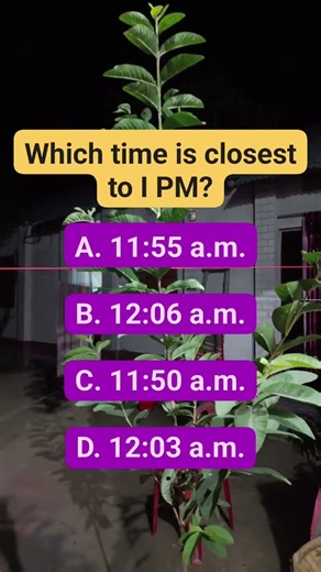 Which time is closest to l PM?#riddlepuzzle #brainteaser