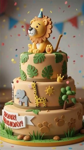 Happy Birthday song/Happy Birthday lion jungle cake