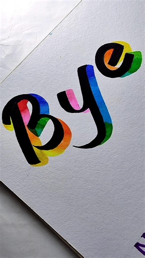 How To Draw Bye Word in 3d Style Easily with Brush Pen #writing #calligraphy