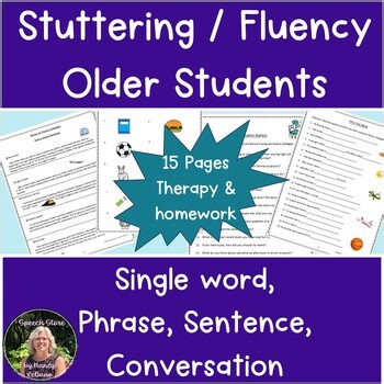 Fluency / Stuttering Therapy Middle and High School Students and Homework