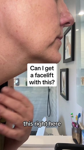 Bought this face and neck lifting and massaging device to lift everything on my face that I possibly can. At 51, my face is falling down 😂 #BeautyTok #TikTokMadeMeBuylt #facemassager #guashatutorial #guasha #redlighttherapy #doublechin #doublechinhacks #skincare #makeuptok #doublechinreduction #facemassage #fyp #lymphaticdrainage #lymphaticdrainagemassage