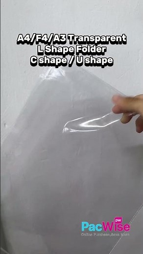 Clear Plastic A4 Folder - L / C / U Shape File / A4 Transparent Pvc Folder - A3/A4/F4/-1Pc