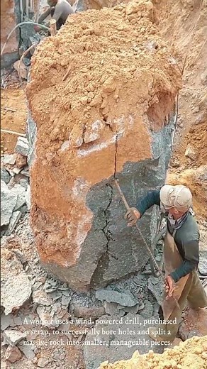 How to split a huge boulder on a construction site
