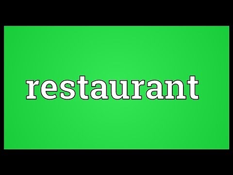 Restaurant Meaning