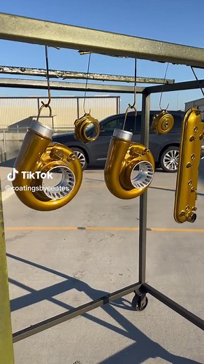 Spaying some candy gold #fypシ #fypシ゚viral #foryou #powdercoat #powdercoated #coatingsbycoates