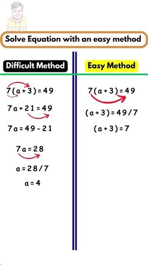 Solve an equation with an easy method | Easy steps to solving an equation