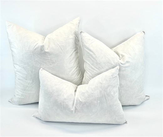 Cotton Pillow Inserts, 10/90 Down Feather, Made in USA - Etsy