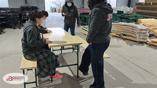 Blossom Furnishings on Instagram: "Folding Table & Bench Showcase Wooden folding legs: thickened + reinforced! Unfolded—stable, no wobble! Super durable! Trusted event table & bench manufacturer (years of experience) We value solid craft & small details😌. Our party tables get great reviews! Interested? More styles here: 👉 https://blossomfurnishings.com/beer-garden-table-bench/ 📥 info@blossomfurnishings.com#foldingtable #foldabletable #commercialtable #weddingtable #woodentables #foldablebench