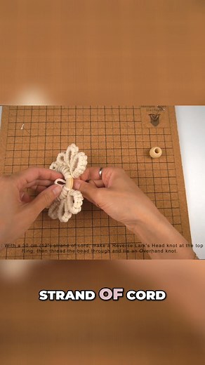 3.5K views · 29 reactions | For my macramé angel ornament, I like using a reverse Lark’s Head with an overhand knot to secure the bead at the top of the ring. It’s such an easy technique, but it gives the bead a firm, long-lasting hold and makes your angel look clean and professionally finished. Try this next time—your angel will thank you. ☺️ Watch the full tutorial here: https://youtu.be/cbJ3EK689os Have fun knotting! -Nikki | Bochiknot | Facebook