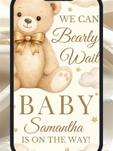 POV: you found the cutest baby shower invite 🧸🤎 Animated • Editable • Instantly shareable We can bearly wait 🥹✨ Etsy Shop: WeepingWillowPrintz