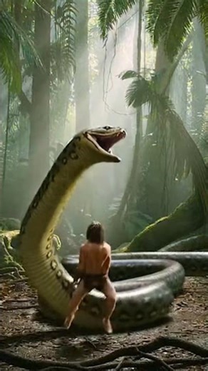 Tarzan Vs Snake , Jungle Cruel Anaconda #tarzan #snake #junglefight #shorts