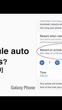 How to schedule an auto restart in Samsung One UI 6.0?