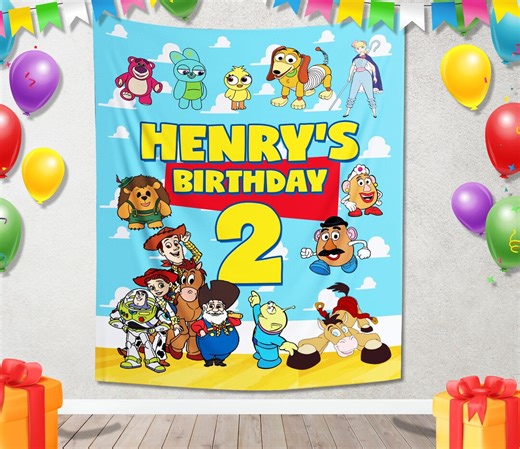 Toy Story Birthday Backdrop/toy Story Birthday Banner/custom Toy Story Backdrop/kids Birthday Decor/custom Birthday Backdrop OGVQ26 - Etsy