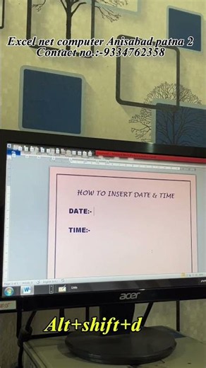 Tricks to insert Date & Time in Ms word.......