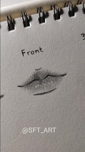 Drawing lips from three angles #tutorial #sketch #lips #art #drawing