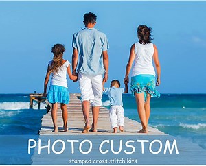 Convert Your Photo to Cross Stitch Pattern Photo Custom Stamped Cross Stitch Kits,personalized Preprinted Pattern Counted Embroidery Kit - Etsy