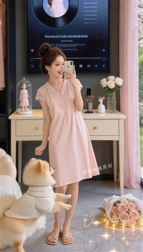 This dress is so pretty Wearing a beautiful dress for a summer date Modal nightgown I choose