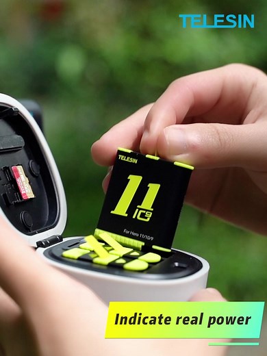 TELESIN Allinbox Charger for GoPro Hero 11/10/9 - Yellow Batteries