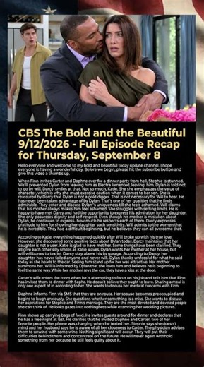 CBS The Bold and the Beautiful 9/13/2026 - Full Episode Recap for Thursday, September