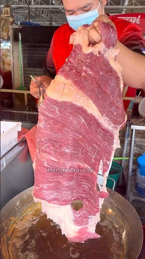 Amazing The longest fried meat in Bangkok Thailand - Thai Street Food