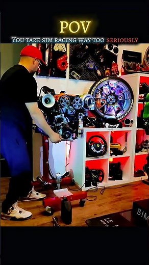 Extreme Sim Racing Setup Real Engine Included 🤯 #real #gaming #setup #engine #turbo #feeling #shorts
