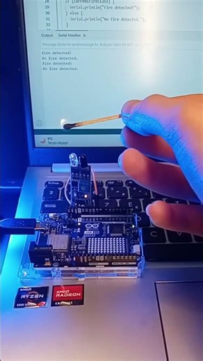 Fire Detection With Arduino Using Serial Monitor