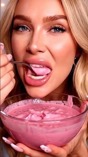 Pink Slop Eating ASMR 💖 | Satisfying Creamy Sounds | Relaxing No Talking #mukbang #eatingsounds