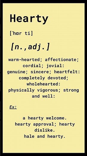 📚 Hearty Meaning & Usage | Learn English Vocabulary in 60 Seconds! #vocabulary