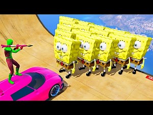 GTA 5 Crazy Ragdolls RED SPIDERMAN VS SPONGEBOB (Euphoria Physics, Ragdolls Fails, Funny Moments)